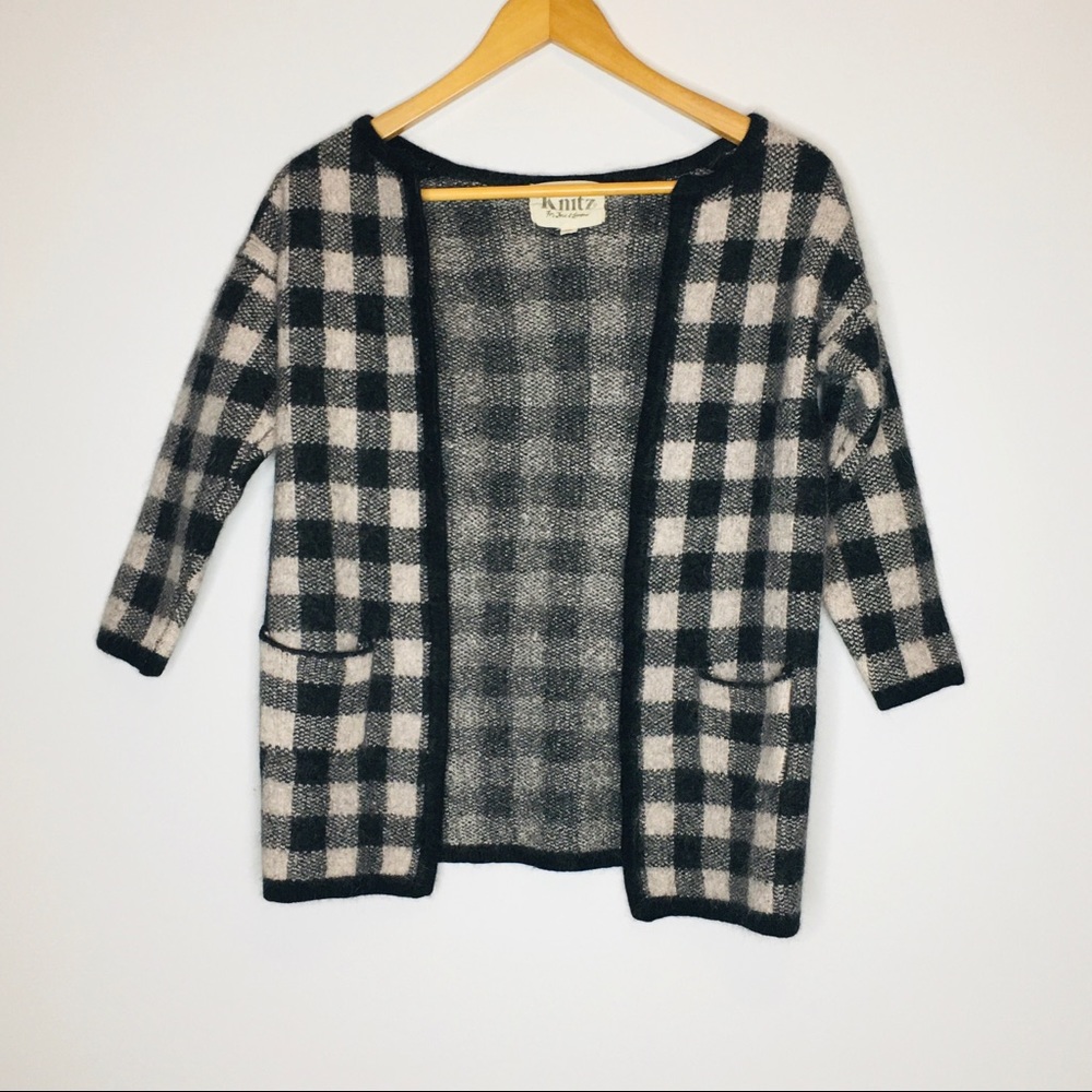 For Love & Lemons Knitz Cardigan Checkered Sweater - Picture 7 of 8